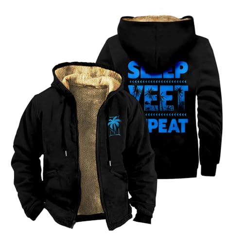 Jey Uso Eat Sleep Yeet Repeat Zipper Hoodie Unisex Long Sleeve Thickened Jacket Casual Streetwear Winter Coat