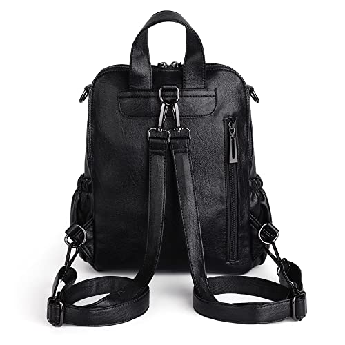 Image of UTO Women Backpack Purse Leather Vegan Ladies Fashion Designer Rucksack Convertible Travel Shoulder Bag with Tassel
