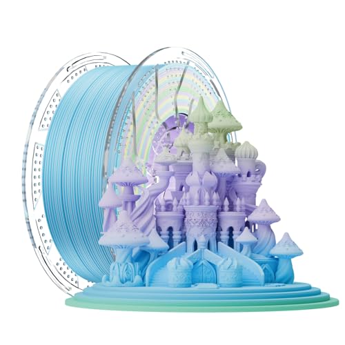 Chitu Systems Conjure Matte Rainbow PLA, 1.75mm Christmas Matte Rainbow 3D Printing Filament, Reusable Spool Compatible with Bambulab Refill Filament, 1KG/2.2lb