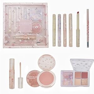 Makeup Kit for Women 8 Pieces Makeup Sets, 4 Color Lipsticks& Eyeshadow, Eyebrow Pencil, Concealer, Blush Palette 8Pcs Gift Box Makeup Bundle Value Set