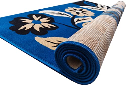 Image of Home Decore Acrylic Carpet for Your Living Room & Drawing Room Aywhere in Your Home (180X240 Blue Colour)- 6x8 Feet