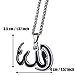 ZKDC Islam Muslim Allah Arabic God 60 cm Chain Stainless Steel Necklace for Men Women