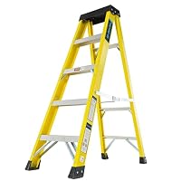 TB Davies 1235-005 Trade Electrician Swingback Step Ladders, 5 Tread, GRP Fibreglass, Built-in Tool Tray, 150kg Work Load, EN131