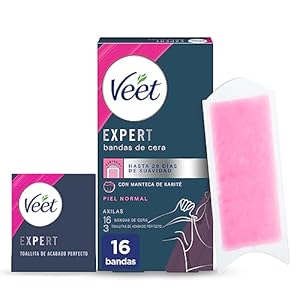 Veet Expert Bandas de Cera Fría Depilatoria para Depilación de Axilas, co