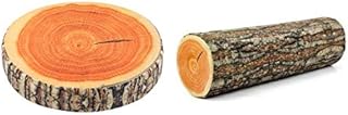 QQWA 2Pcs Creative Natural Woods Design Log Soft Chair Cushion Pillows Gift Home Sofa Bedroom Camping Car Decorative Gift Travlling