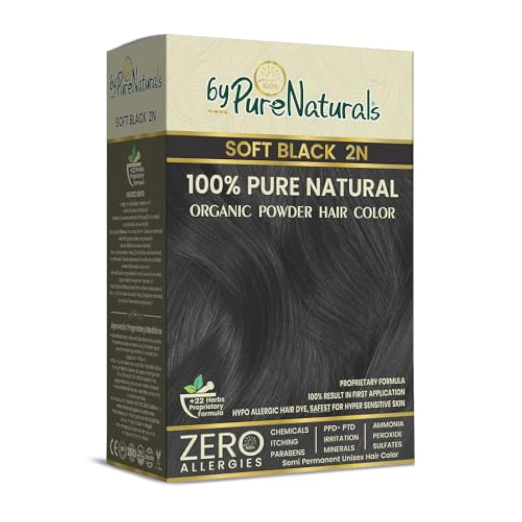 Organic Hair Colour Soft Black 2N for Men and Women