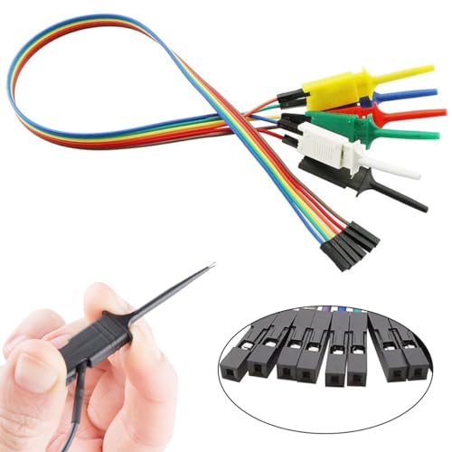 Image of USB Logic Analyzer Device kit USB Cable 24MHz 8CH 24MHz 8 Channel UART IIC SPI Debug with 6 Colors Test Hook Clip Set Mini to USB Cable Dupont Cable for Arduino FPGA M100 SCM