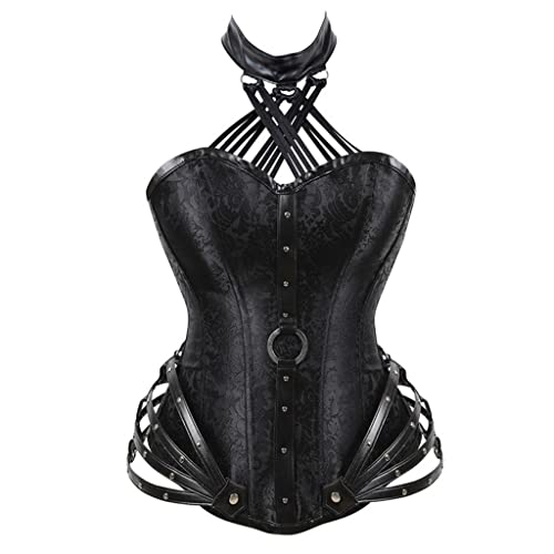 Corset bustier court serré rétro avec fermeture éclair latérale pour femme élégante