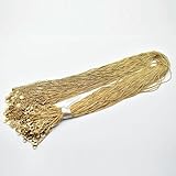 Cadena de serpiente de moda de 0,9 mm, 1,2 mm y 1,5 mm, 45 cm + 5 cm, cierre de langosta, accesorios de joyería DIY, 50 unidades, color dorado de 0,9 mm
