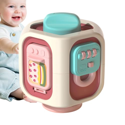 Teksome Actividad Cube para bebé, Cubo Ocupado - Juguetes sensoriales de Viaje - Desarrollo de Aprendizaje Interactivo Fine Motor Educational Sensorial Cubo Ocupado para niños niños pequeños