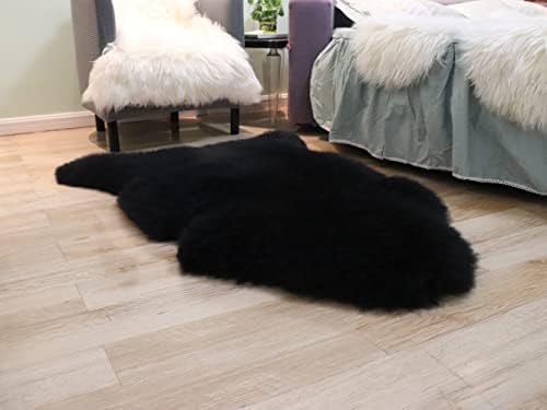 Woolous Sheepskin Rug, New Zealand Large Genuine Natural Fluffy Fur Rug Area Real sheepskin Throw - Rugs for Bedroom - Living Room Rugs for Home Decor (Single Pelt, 90x60cm, Ivory)