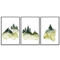 3 Piece Framed Canvas Wall Art Abstract Pine Trees Canvas Prints Home Artwork Decoration for Living Room,Bedroom - 16