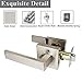 Probrico Square Passage Door Levers Set Keyless Interior Door Handles Brushed Nickel Finish, 6 Pack