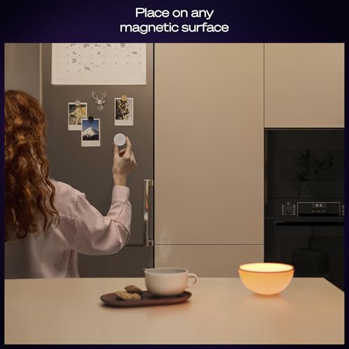 Image of PHILIPS Hue Wireless Smart Light Switch Button, White, 1 Pack, Portable and Battery Powered, Smart Home Control, Requires Hue Bridge, Easy, No-Wire Installation