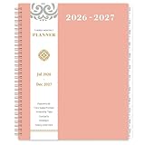 2026-2027 Monthly Planner - Monthly Planner 2026-2027, Jul. 2026 - Jun. 2027, 9' x 11', 12-Month Planner, Tabs & Pocket, Twin-Wire Binding - Rosy Pink