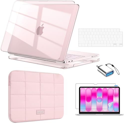 EooCoo for MacBook Neo Case 13 inch 2026 Model A3404 Crystal Blush