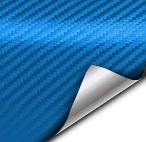 Image of WALLMATE Carbon & Matellic Wrap Sheet Roll Film Sticker Decal Waterproof Car Styling Wrap Auto Vehicle Accessories (12X100 Inch, 3D Blue Fiber Carbon)