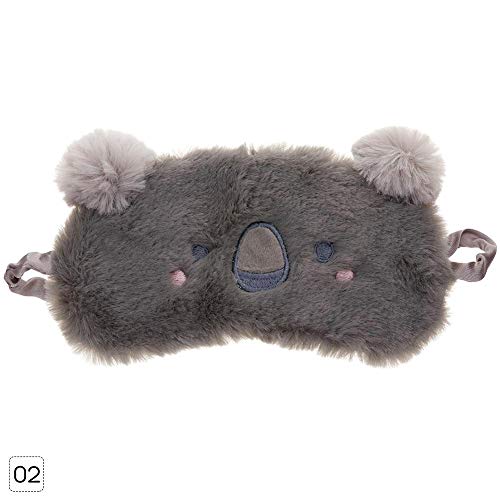 Teabelle - Máscara de Peluche para Dormir, diseño de Animales, Color Negro