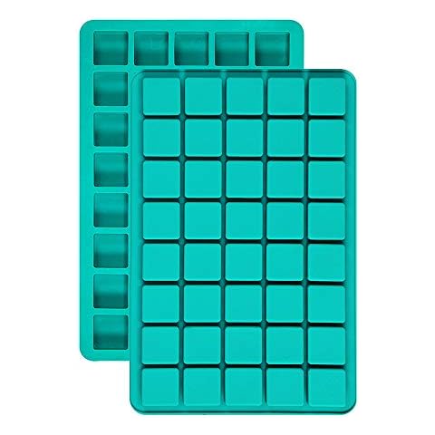 DIFENLUN Silicone Caramel Candy Molds, 2 Pack 40-Cavity Square Hard Candy Mold for Chocolate Truffles Gummy Jelly Truffles Pralines Caramels, Ice Cube Tray Molds Cover