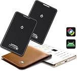 2026 Nouveau (Uniquement Android) Bluetooth Wallet Smart Tracker Card Lot de 2 Fin 1.6mm, 5 Ans Batterie, IP68 Imperméable, Fonctionne avec l'app Google Localiser, pour Portefeuille/Valise/Bagage,Noir