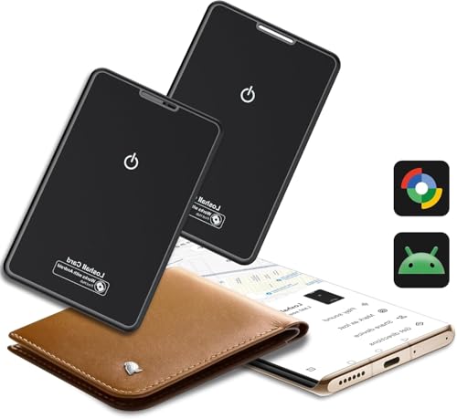 2026 Nuovo (solo Android) Smart Bluetooth Wallet Tracker Card 2 Pezzo Thin 1.6 mm, 3 Anni Batteria, IP68 Impermeabile,Bluetooth Localizzatore Tracker con Google's Find Hub per Borse/Valigia/Passaporti