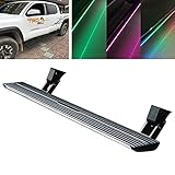 estribos para vigas de techo 【COMBINACIÓN EXACTA】: Estribo / estribo lateral para To-yo-ta Hilux Vigo Revo. Los estribos automáticos eléctricos se extienden instantáneamente cuando abre la puerta y luego se esconden de forma segura cuando se cierran las puertas; Incluye sistema de luz LED integrado.