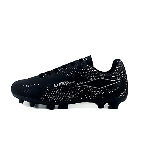 Chuteira Adulto Futebol Campo Macio Resistente e Leve AS340 Cor:Preto-Prata;Tamanho:40