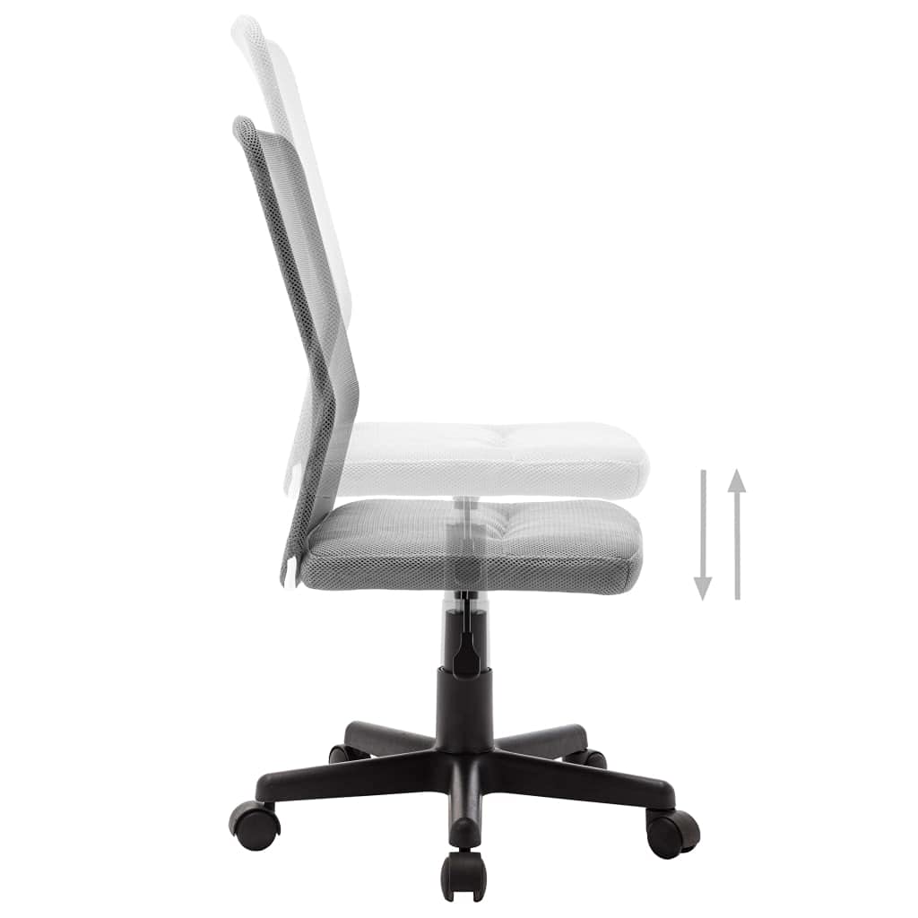 Silla de oficina gris 44 x 52 x 100 cm, malla regulable en altura de 10 cm, con ruedas para trabajar ergonómicamente en casa, respaldo transpirable, soporta hasta 110 kg, ahorra espacio