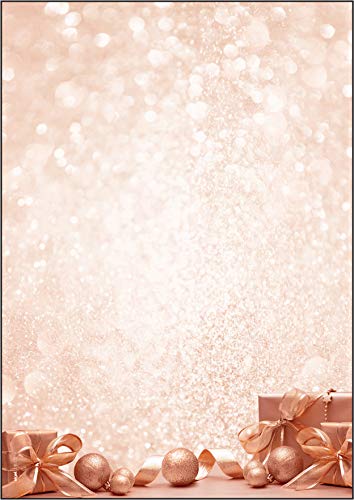 SIGEL DP231 Briefpapier Weihnachten A4, 100 Blatt, in trendigen Roségoldtönen, 90g