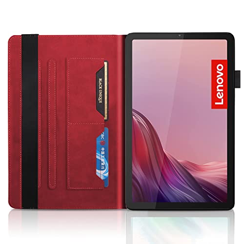 Succtopy Case for Lenovo Tab M9 HD 9 Inch 2023 TB-310FU Folio Flip Wallet PU Leather Cover with Pen Holder Protective Tablet Case with Stand Function for Lenovo Tab M9 HD 2023 Red - Image 2