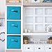 Sorbus Foldable Storage Cubes - 6 Fabric Baskets for Organizing Pantry, Closet, Shelf, Nursery, Playroom, Toy Box, Cubby - 11 Inch Dual Handle Collapsible Closet Organizers and Storage Bins (Aqua)