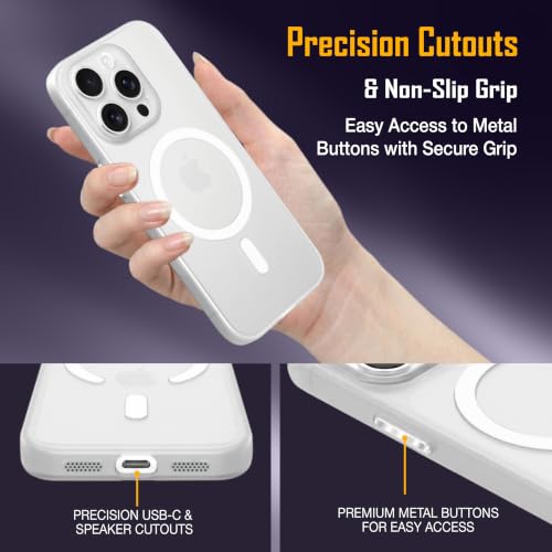 Image of ZAP CASE Paper Thin Case for iPhone 16 Pro | Ultra-Slim 0.5 mm Back Cover | Metal Buttons | Lightweight | Matte Finish | Anti-Fingerprint | Scratch Resistant | Camera Protection | Magsafe | White