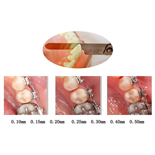 Genmine Dental Interproximal Reduction, Orthodontic Interproximal Enamel Reduction (IPR) Gauge Ruler Measure Tooth Gap 0.1-0.5 mm Stainless Steel - Thumbnail 4
