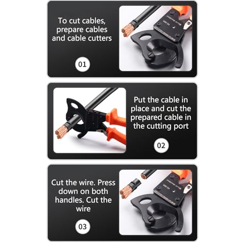 Cortador de cables de trinquete ligero para evitar la fatiga manual 7