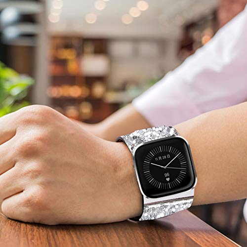 VILLCASE Pulseiras de Relógio de Couro Pulseira de Relógio Glitter Bling de Liberação Rápida Com Pul