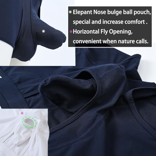 Men's Underwear Boxer Briefs Dual Pouch Trunks Elephant Nose Boxer Briefs for Men Pack3