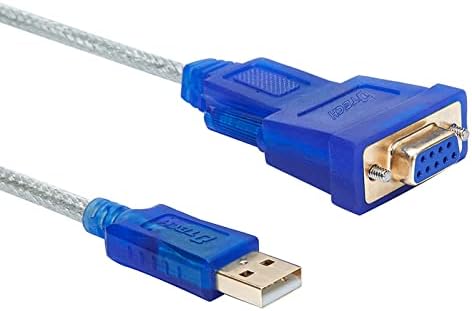 DTECH 3 Feet USB to Serial Female Adapter Cable DB9 RS232 to USB 2.0 Cord with Prolific PL2303 Chip Windows 11 10 8 7 Mac Linux (9 Pin 2 Row Connector RS232C Protocol)