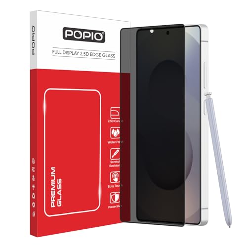 Image of POPIO Privacy Military-Grade Tempered Glass for Samsung Galaxy S25 Ultra - Anti Spy Screen Protector Guard (Pack of 1)