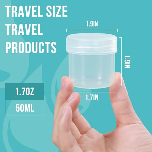 DEMORA Small Travel Containers Plastic Jars with Lids for Creams, Refillable TSA Approved Travel Size Containers for Lotion Makeup Cosmetic Toiletries Ointments, PP, BPA Free (Clear, 1.7 oz, 6 Pcs)2