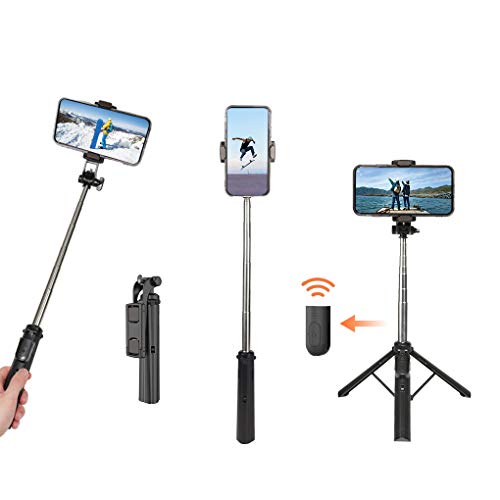 UPXON Selfie Stick Tripod, 360° Rotation Phone Tripod with Wireless Remote, Extendable Aluminum Cell Phone Stand for GoPro, iPhone and Android Smartphones