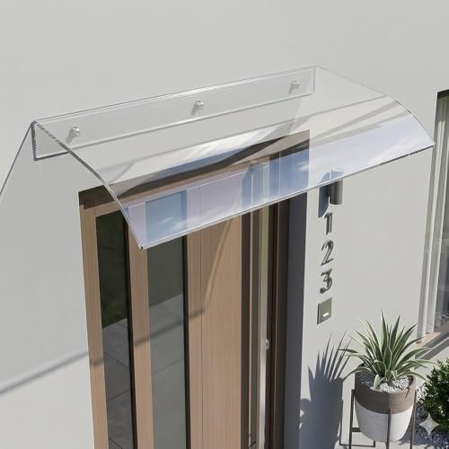 Marquise de porte avant en polycarbonate transparent premium