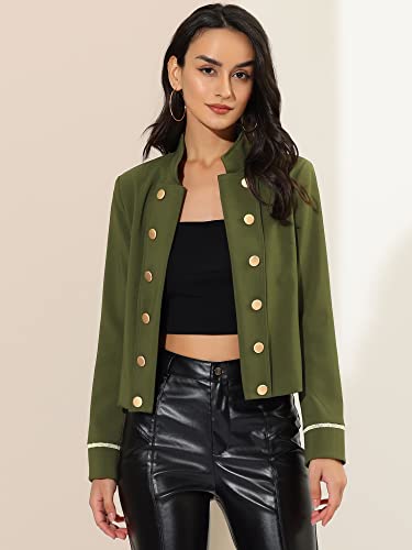 Allegra K Women's Vintage Steampunk Jacket Halloween Cropped Open Front Button Decor Jacket3