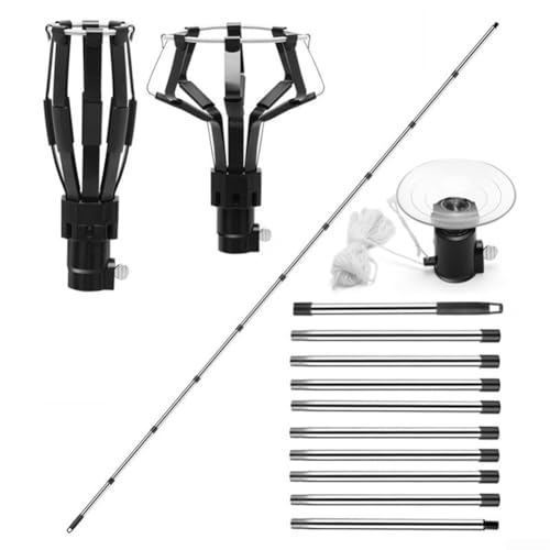 Cambiador de bombillas extensible con 3 cambiadores de bombilla, característica y abrazadera de goma ajustable para bombillas LED y otras bombillas (barra de 10 secciones)