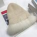 jweemax Women Faux Fur Trimmed Winter Fashion Hat Knit Furry Hats Thickened Warm Ski Hat,Beige