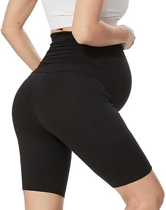 QGGQDD Maternity Cycling Shorts Over Bump for Yoga Workouts Women UK