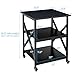 Fannova Printer Stand, 23.6 x 23.6 x 30.1 Inches Large Square Printer Table with Height Adjustable Storage Shelf, 3 Tier Rolling Printer Cart with Industrial Wheels for Home Office - Black