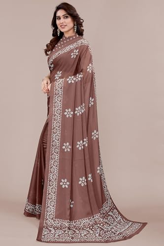 Image of MIRCHI FASHION Saree for Woman Chiffon Batik Printed | Lightweight Daily Wear Women's Office Sari with Blouse Piece (Available in 40 Colours)