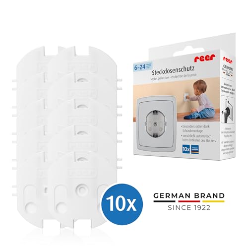 Foto von Reer Steckdosen-Schutz schraubbar, 10 Stück, weiß, das Original vom Erfinder, 32010
