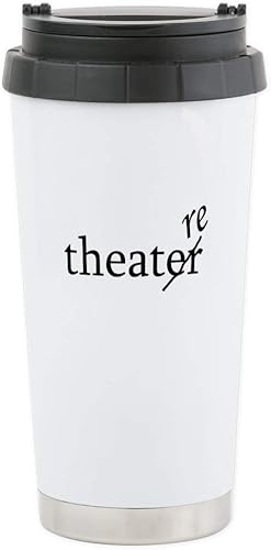 CafePress Theatre Spelled Re - Taza de viaje de acero inoxidable, taza de viaje de acero inoxidable, con aislamiento, vaso de café de 20 onzas