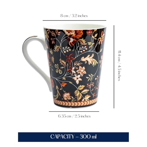 Image of GOLDEN QUEEN'S Mugs Set of 2 for Coffee, Tea, Milk - Ideal for Your Daily Beverage Ritual, Hosting & Casual Gatherings - Enchanted Night Garden